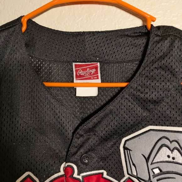Rawlings Lugnuts Black and Red Jersey Size Xl Pre-owned - Picture 6 of 11